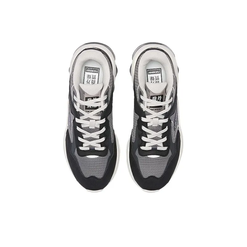QIAODAN Non slip Lightweight Low Top Casual Shoes Men's Black Gray-3