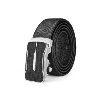 ROBERTA DI CAMERINO Top Grain Cow Leather Belts Men's Black Width 3.5cm