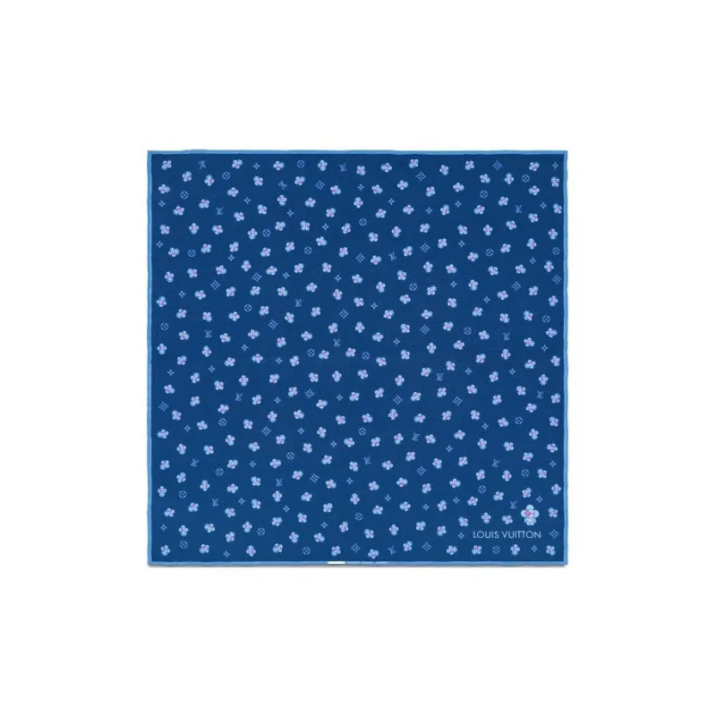 LOUIS VUITTON Silk Scarves Unisex Blue-0
