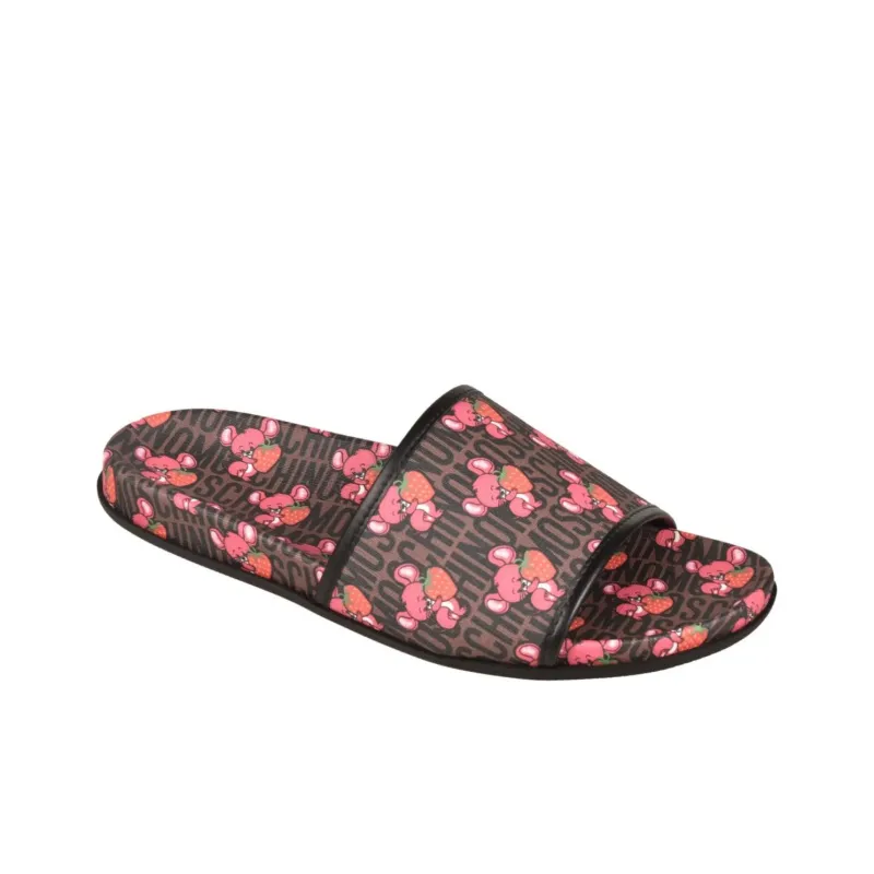 MOSCHINO Logo-print Flat Slides-2