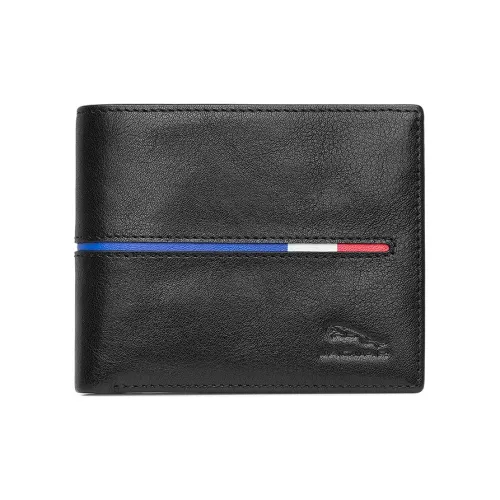 JAGUAR Cow Leather Money Clip Ticket Clip Card Holder Wallet Men's Black