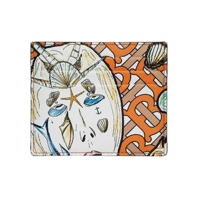 Burberry Graphic Monogram Print Card Holder 'Orange'-1