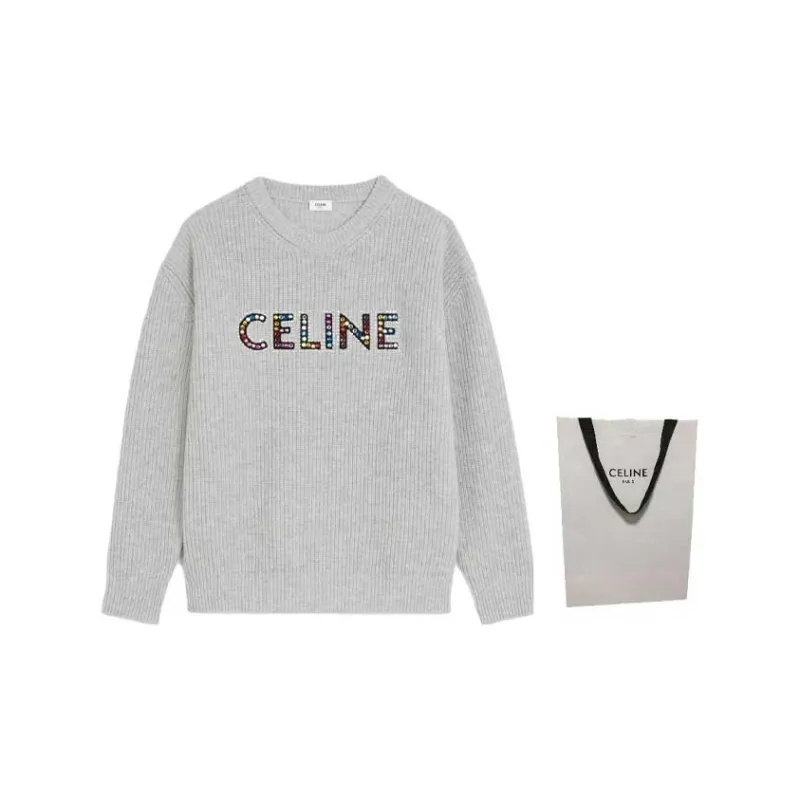 CELINE CELINE DYSFUNCTIONAL BAUHAUS Men's Collections Sweater Men's Light Gray-2