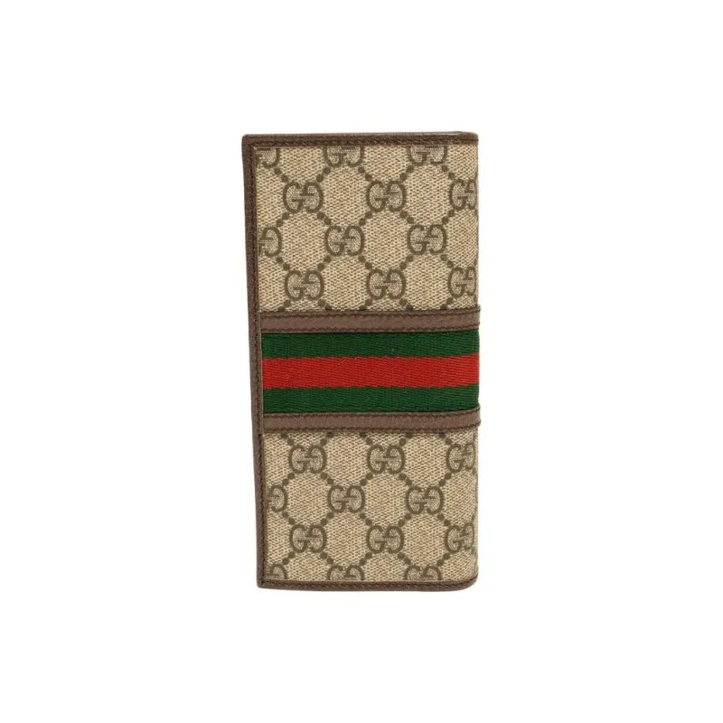 GUCCI Ophidia Canvas With Leather Wallet Men's Ebony/Brown-2