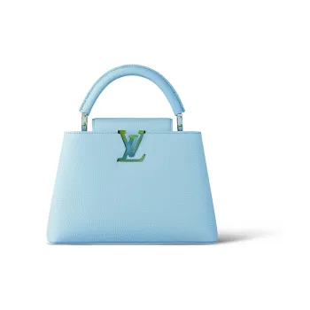 LOUIS VUITTON Capucines Leather One Shoulder Handbags Small Size Women's Yellow Jade Blue