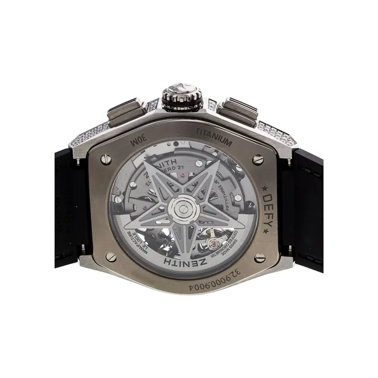 ZENITH Automatic Mechanical Movement Men's Watches Watch 44mm Cut-Out Dial Titanium Watch Case Rubber Strap-1