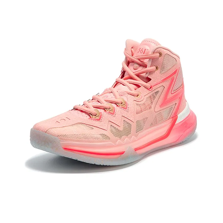 361° BIG3 Future PE Red Cushioning Anti Slip And Wear Resistant High Top Basketball Shoes Men's Pink-1