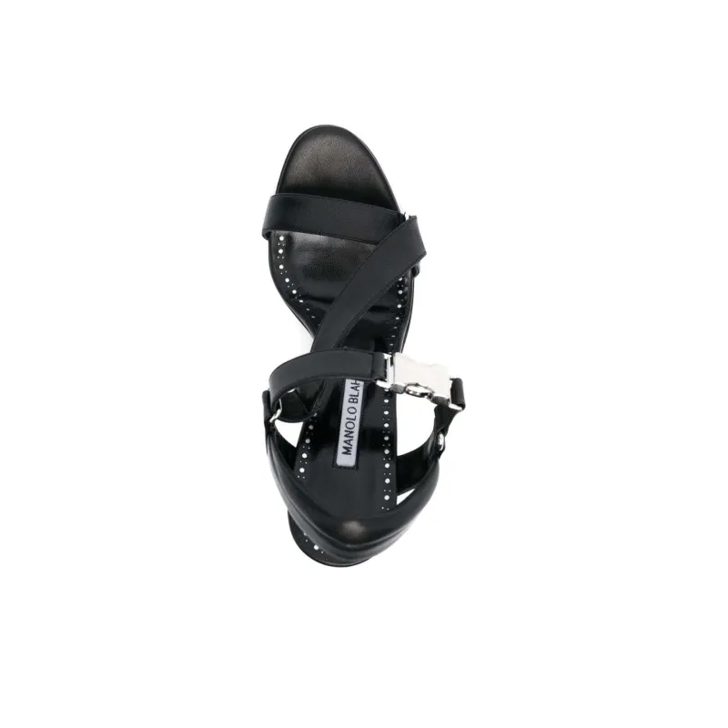 MANOLO BLAHNIK Strap Sandals Women's Black-4