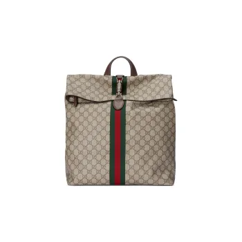 GUCCI Jackie 1961 Canvas With Leather Backpack Men's Beige & Ebony