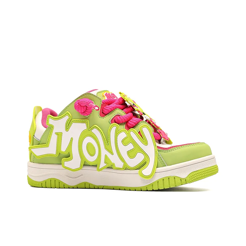 Money Tutu x MR.PESIN Slip Resistant Breathable Low Top Skateboard Shoes Unisex Green-1