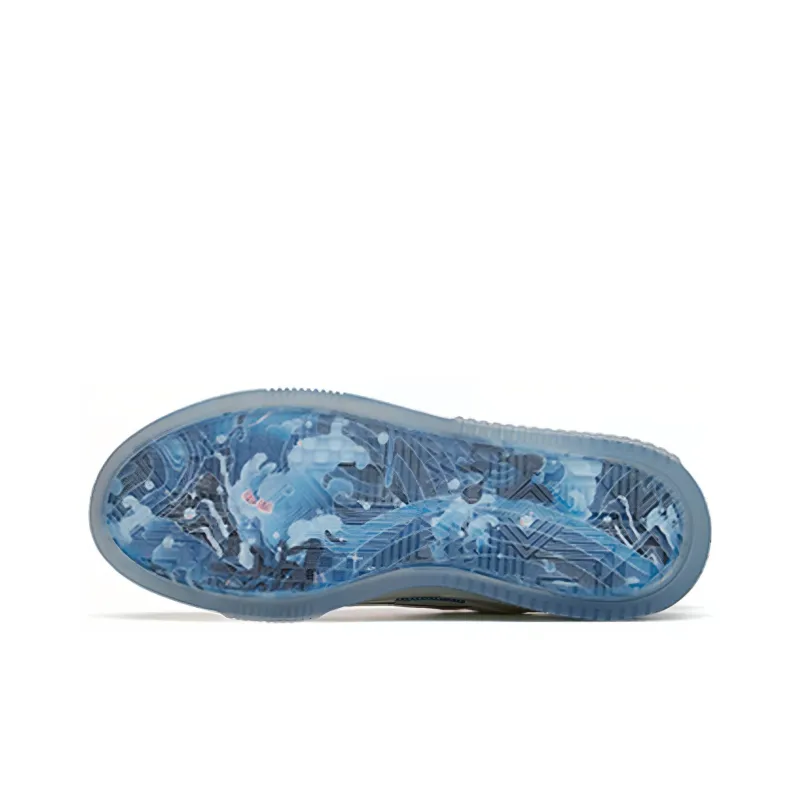 Anta Anti Slip And Wear Resistant Lightweight Low Top Skateboard Shoes Men's White Blue-4