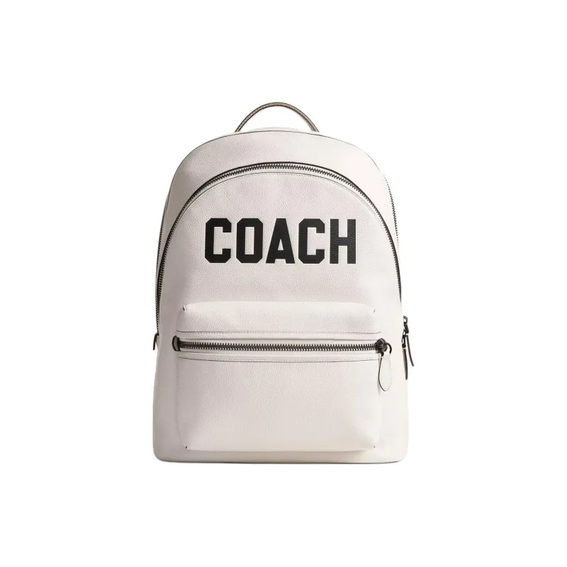 COACH Charter Leather Backpack Large Size Men's Chalk White-0