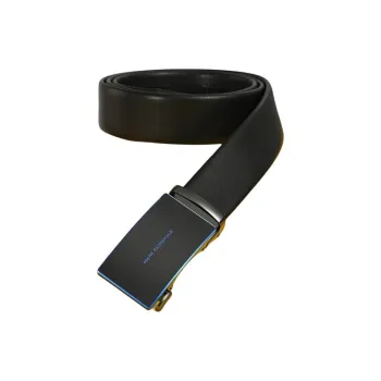 FAIRWHALE Cow Leather Automatic Buckle Pants Belt Leather Belts Men's Width  3.5cm