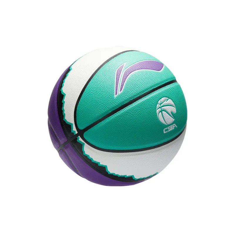 LiNing CBA Collection PU Basketball Green Purple And White Size 7 Training Unisex-16