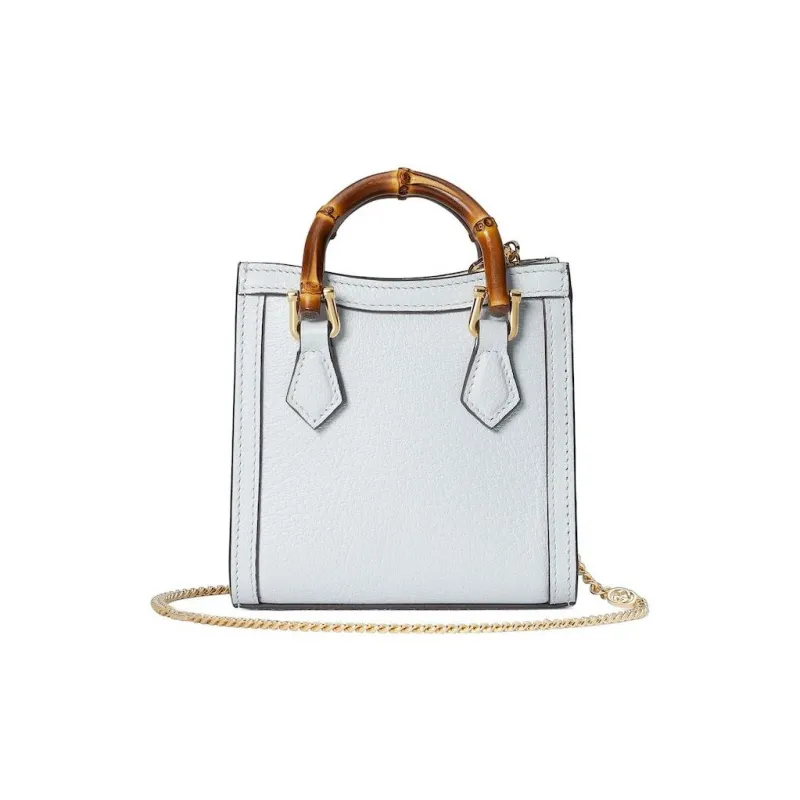 GUCCI Diana Leather Shoulder Bag Crossbody Bag Handbag Extra Mini Women's Light Blue-3