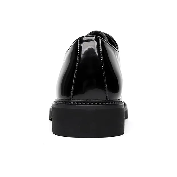 GZZ Dress Shoes Men Low Top Black-4