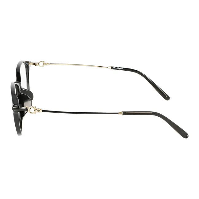 FERRAGAMO Injection Molded Oval Eyeglass Frames Unisex Black-4