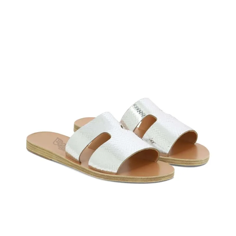 ANCIENT GREEK SANDALS Slide Slippers Women's Silver-2