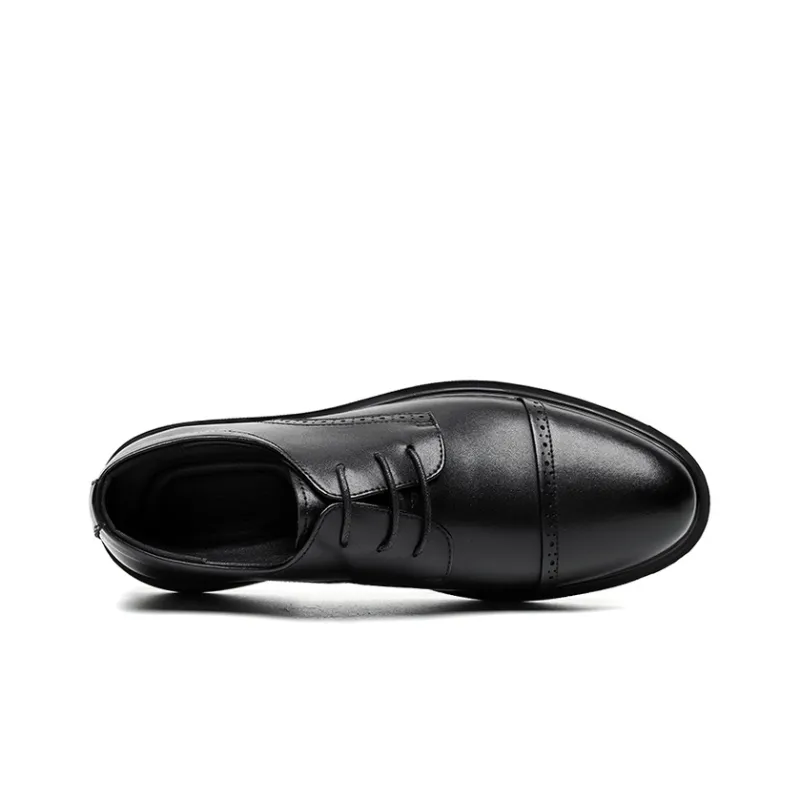 GZZ Dress Shoes Men Low Top Black/Brown-3