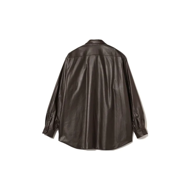 Beams Leather Jacket Men's Dark Brown-1