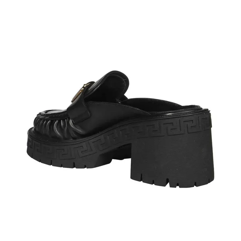 VERSACE MEDUSA BIGGIE Series Women's Casual Shoes Open-Toe Flat Women's Black-3