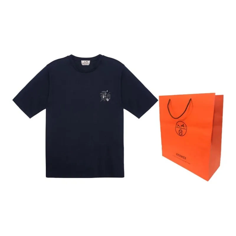 HERMES T Shirts Men Blue-2