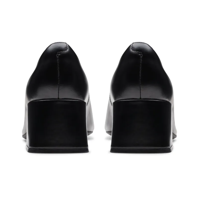 Clarks Chunky Heel Mary Jane Shoes Women's Black-3