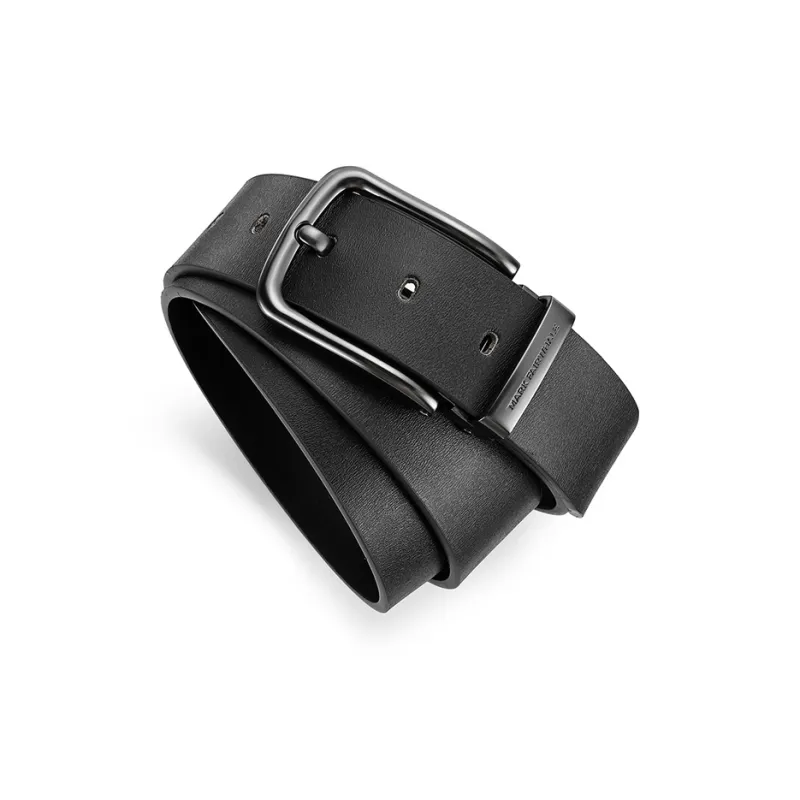FAIRWHALE Vintage Print Logo Pin Buckle Genuine Leather Belt Men's Width 3.5CM-5