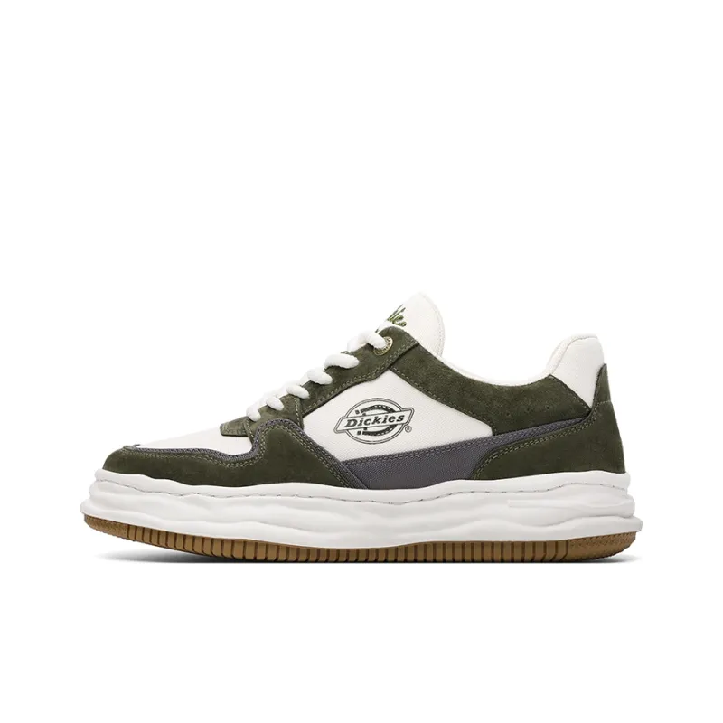 Dickies Slip-Resistant Cushioning Wear-Resistant Low-Top Skateboard Shoes Men's Army Green White-0