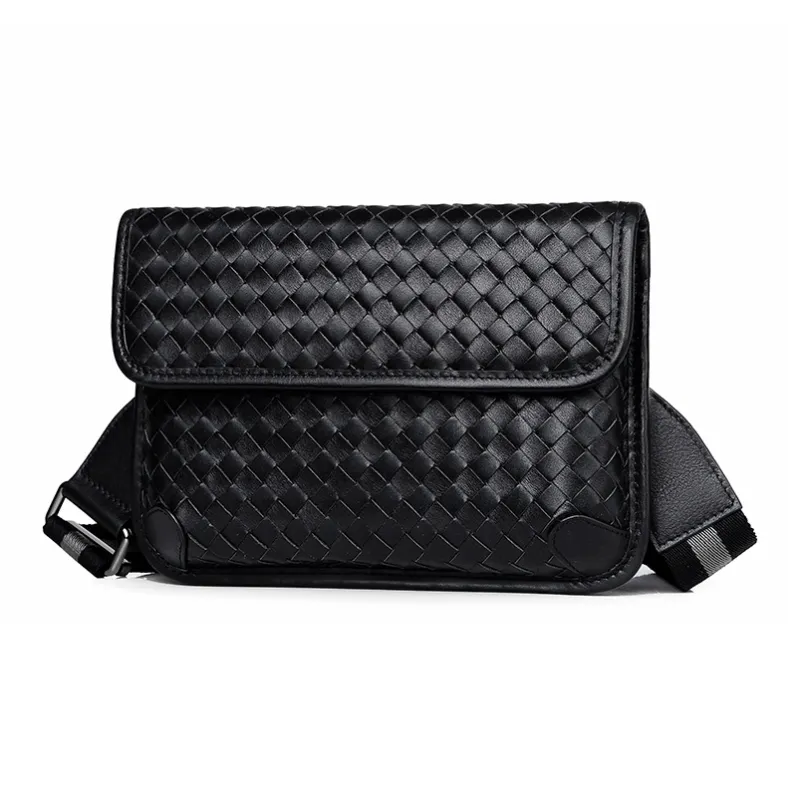 Ceion Keust Top Grain Cow Leather Shoulder Bag Medium Size Unisex Black-12