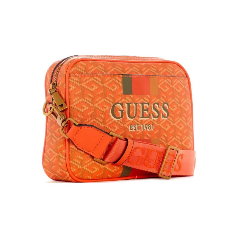 GUESS Artificial Leather Camera Bags Crossbody Bag Shoulder Bag Unisex Orange-1