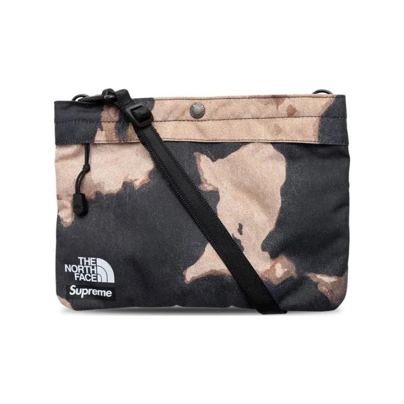 Supreme X The North Face Bleached Denim Print Shoulder Bag-0