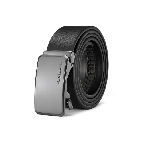 FAIRWHALE Matte Automatic Buckle Genuine Leather Belt Men's Width 3.5CM