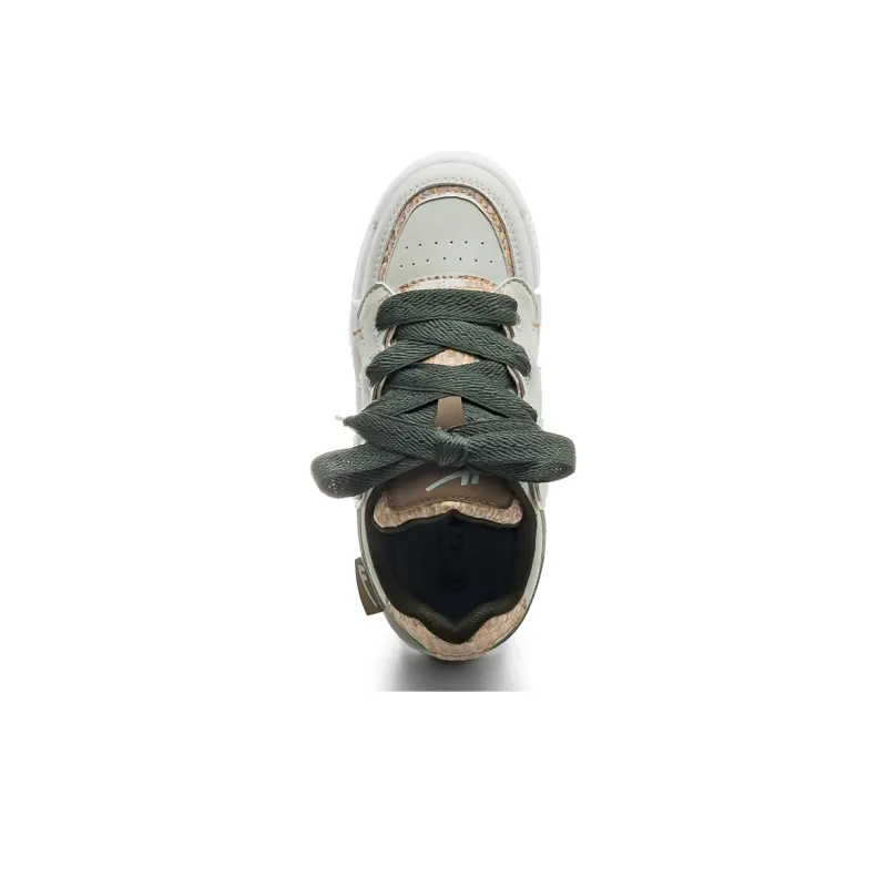Warrior Warrior Wear Resistant Slip Resistant Low Top Skateboard Shoes Women's Tea Green-3