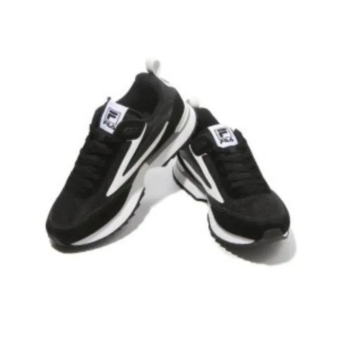FILA Renno Shock Absorbers With Slip Resistant Features Low Top Running Shoes Women's Black White Korean Style-3