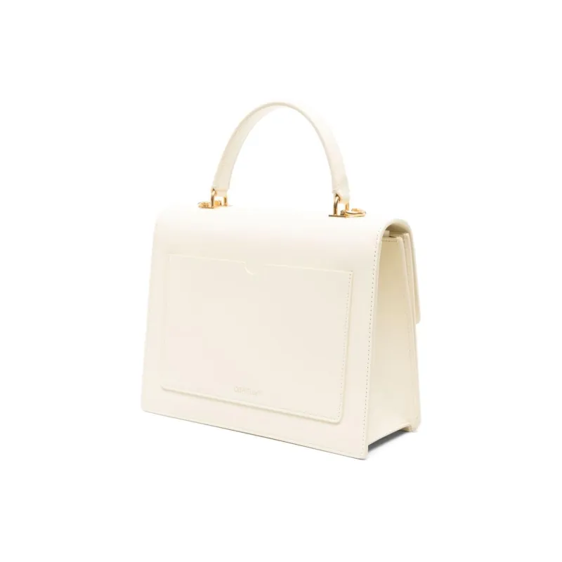 OFF WHITE Jitney 2.8 Quote Top Handle 'Beige/Black'-1