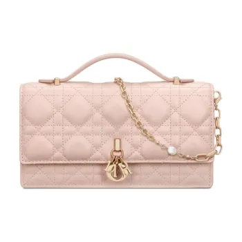 DIOR Sheepskin Shoulder Bag Crossbody Bag Handbag Mini Women's Rouge Pink