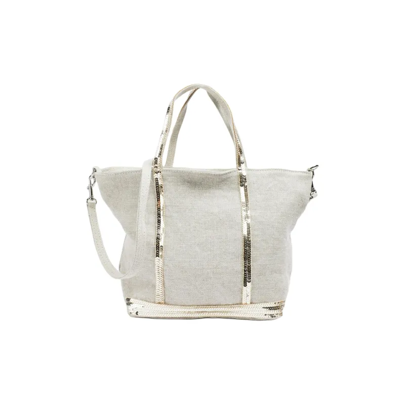 Vanessa Bruno Linen Tote Bag, Shopping Bag, Shoulder Bag, Crossbody Bag, Handbag Trumpets Women's Linen Sand-0