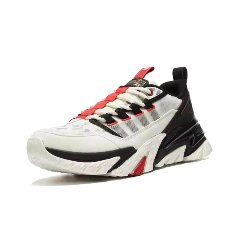XTEP Cow Turns The World Cushioning Abrasion Resistant Lightweight Low Top Casual Shoes Men's White Black-1