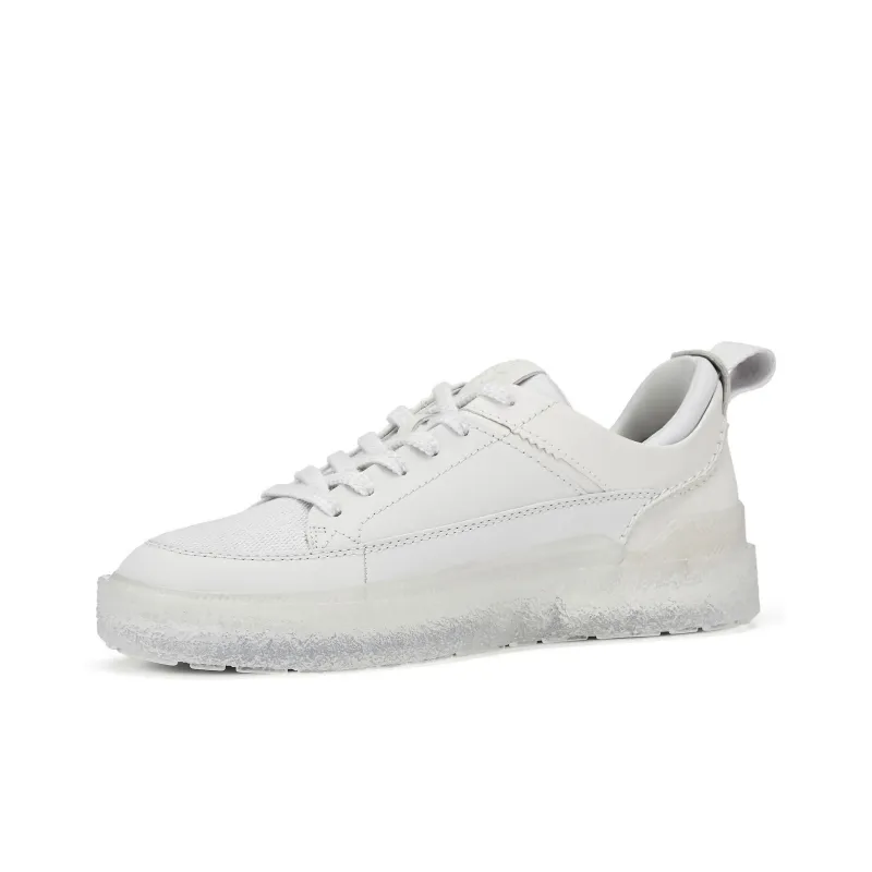 Clarks Low Top Skateboard Shoes Men's White-1