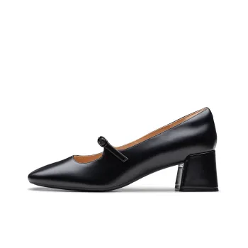 Clarks Chunky Heel Mary Jane Shoes Women's Black