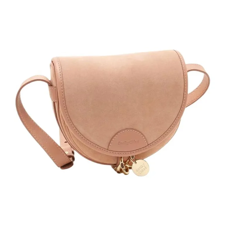 See By Chloe Suede Saddle Bag Women's Coffee Pink-1