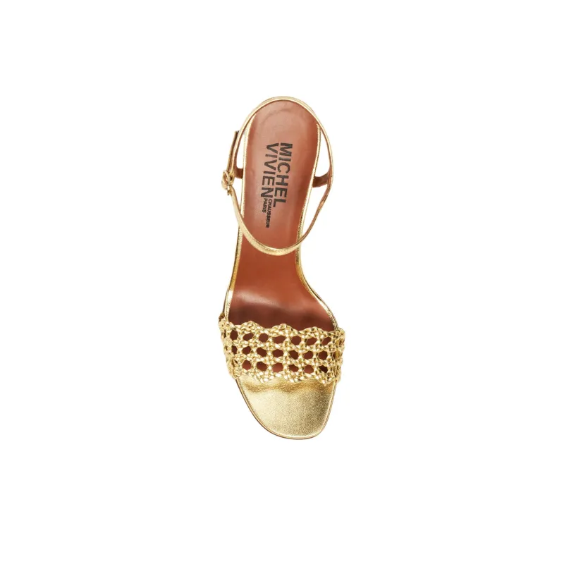 MICHEL VIVIEN Strap Sandals 6.5cm Women's Gold-4