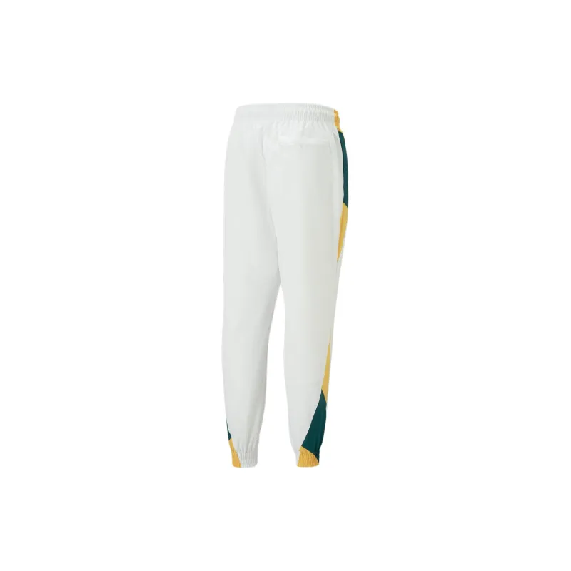 PUMA Knitted Sports Pants Men's White Mustard Seed Color-1
