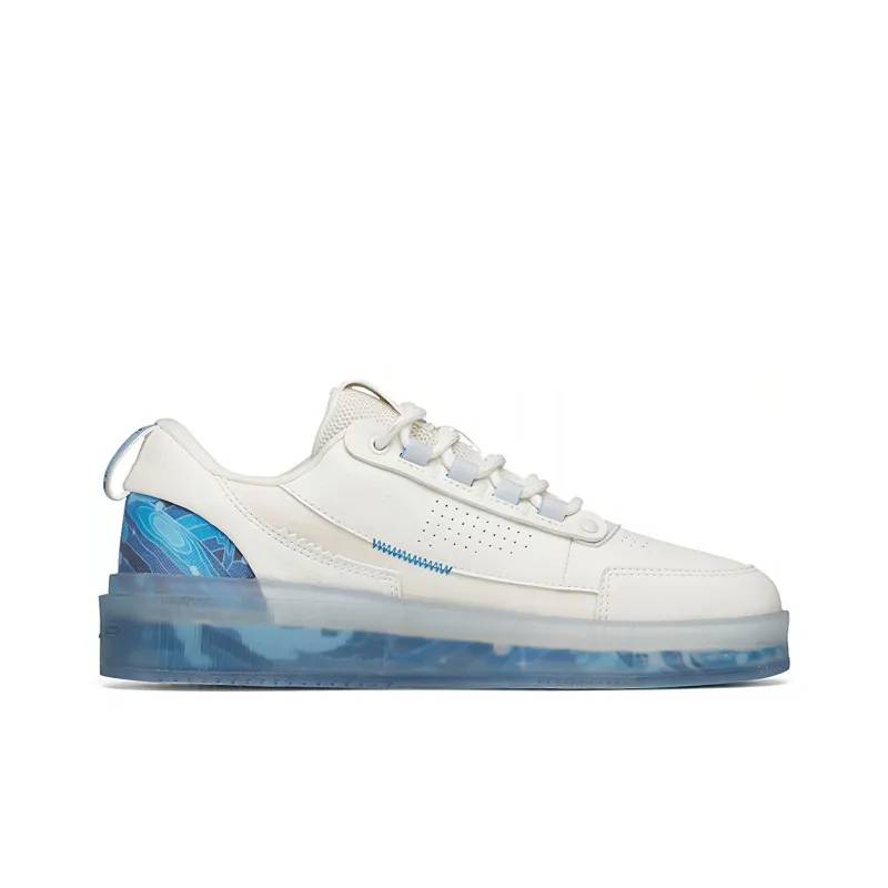 Anta Anti Slip And Wear Resistant Lightweight Low Top Skateboard Shoes Men's White Blue-1
