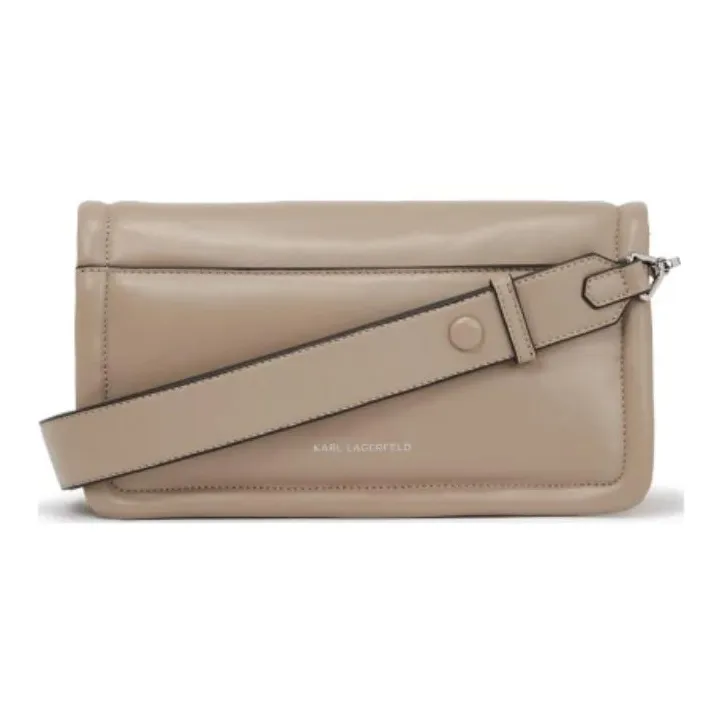 KARL LAGERFELD Recycled Polyurethane Shoulder Bag, Crossbody Bag Women's Taupe-1