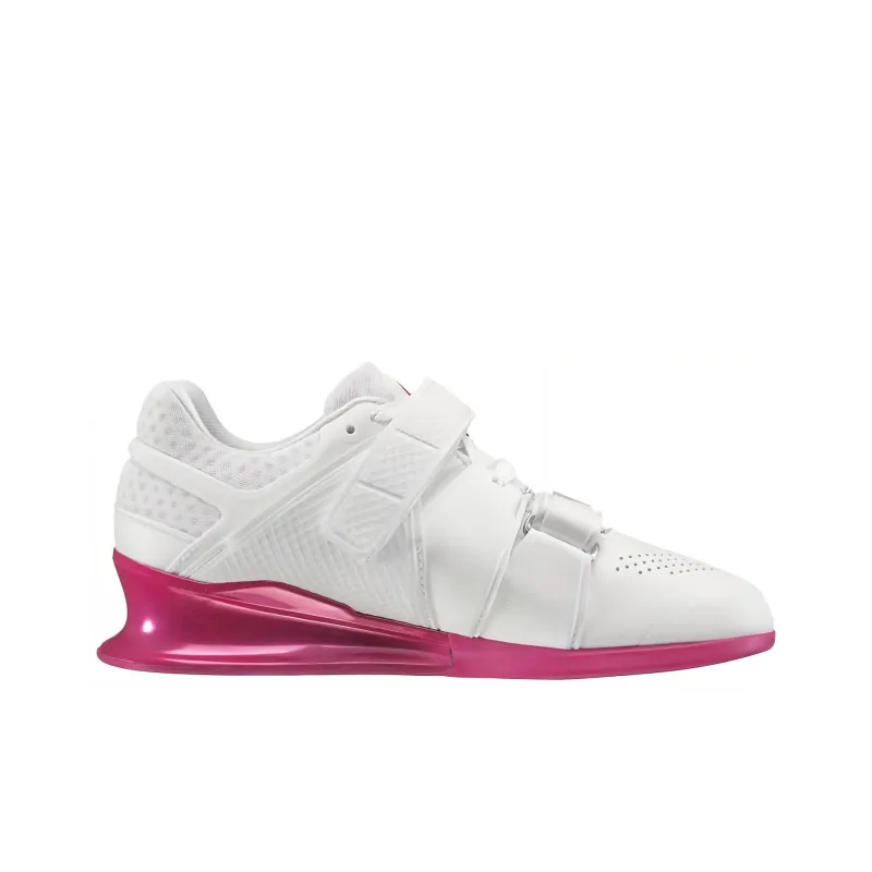 Reebok Legacy Lifter Cushioning Anti-Slip And Wear-Resistant Coverage Low-Top Training Shoes Women's White Pink-1