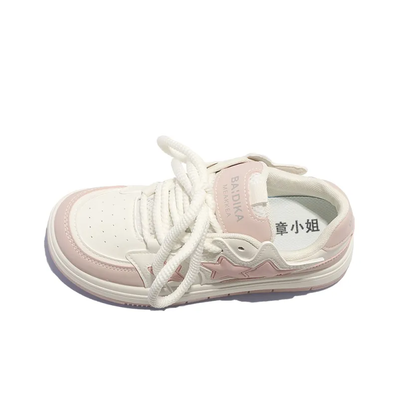 Miss Zhang Cushioned Wear-Resistant Lightweight Height Increasing Low-Top Skateboard Shoes Women's Greige-12