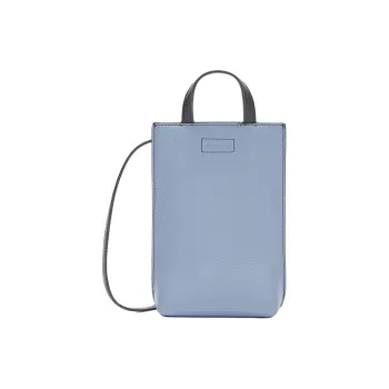Furla Textured Leather Handbag, Shoulder Bag, Crossbody Bag Women's Sky Blue & Black & Mediterranean