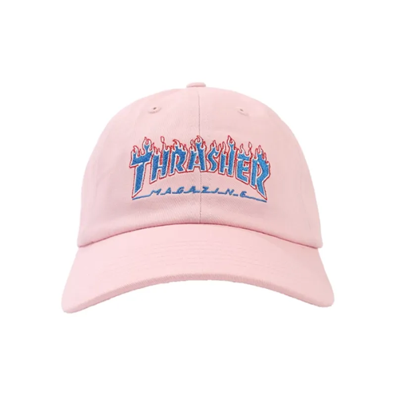 Thrasher Cotton Baseball Caps Unisex Black White Pink-6